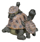 Nautical Marine Turtle Tortoise Mother Piggybacking Hatchlings Family Figurine