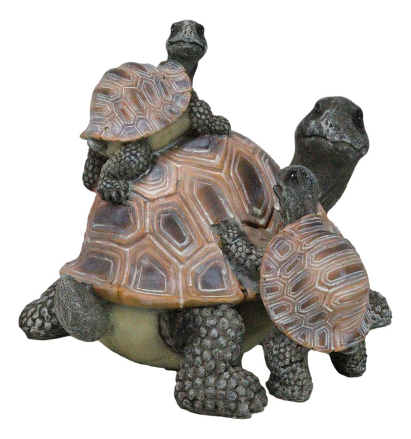 Nautical Marine Turtle Tortoise Mother Piggybacking Hatchlings Family Figurine