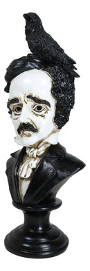 Gothic Day of The Dead Edgar Allan Poe Bust With Quoth The Raven Crow Figurine