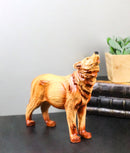 Wildlife Howling Wolf Figurine – Faux Wood Finish Wolf Sculpture with Carved Look
