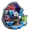 Whimsical Baby Dragons Mini Figurines With LED Faux Geode Crystal Display Set