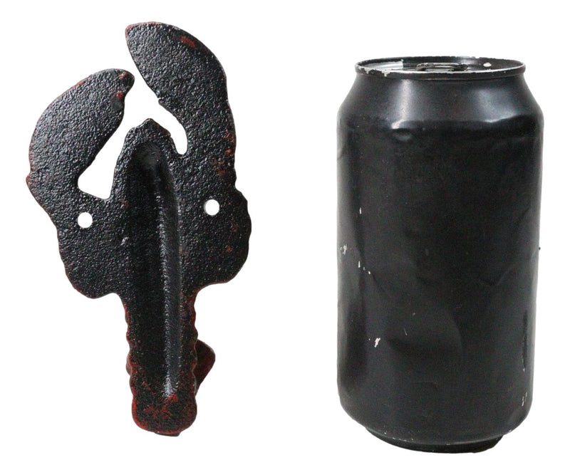 Set of 2 Cast Iron Red Nautical Cajun Creole Crawfish Lobster Tail Wall Hooks