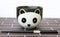 Whimsical Ceramic Black Giant Panda Bear Ramen Noodle Bowl With Chopsticks Set