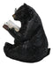 Rustic Forest Western Bookworm Black Bear with Glasses Reading Book Figurine