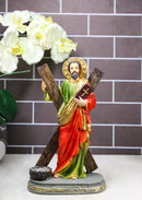 Christian Apostle Disciple of Jesus Saint Andrew with Saltire Cross Figurine 8"H