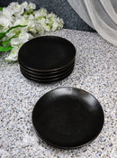Set Of 6 Kokuyo Black Contemporary Appetizer Dessert Salad Ceramic Plates 6"D