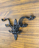 Cast Iron Victorian Swivel Wall Hook Rustic Black 4 Arm Rotating Coat & Hat Rack