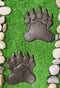 Pack of 2 Cast Iron Grizzly Bear Left and Right Paws Garden Stepping Stones