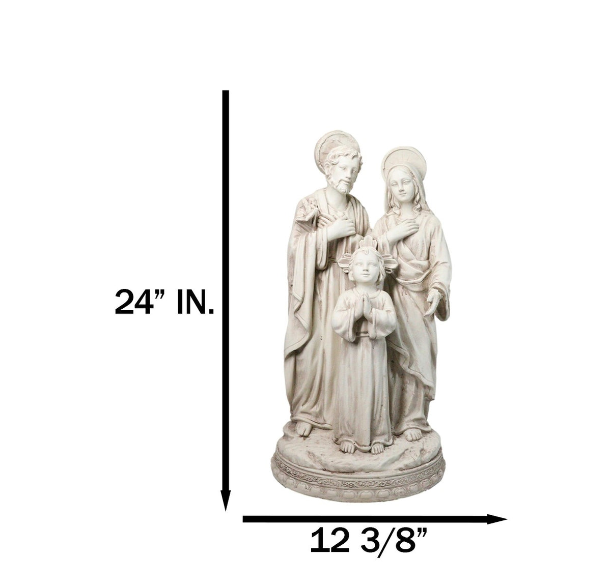 Catholic Church The Holy Family Mary Joseph Jesus Large Outdoor Statue 24" Tall - Ebros Gift