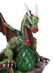 Fantasy Green And Red Volcano Dragon Guarding LED Scaled Egg Decorative Figurine