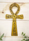 Ebros Small Crux Ansata Egyptian Golden Ankh Wall Decor Figurine 7.25"H