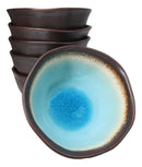 Pack Of 6 Blue Sky Aozora Kannyu Ceramic Medium Soup Donburi Bowls 20oz