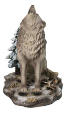 Wild Heritage Call of the Wild Howling Gray Wolf By Snowy Pine Tree Figurine