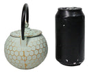 Mint Green Rustic Honeycomb With Bee Petite Cast Iron Teapot 10oz Tea Pot