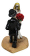 Love Never Dies Wedding Bride Groom Skeletons With Roses Cake Topper Figurine