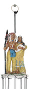 Western Indian Chief With Roach Next To Chieftess And Baby Family Wind Chime
