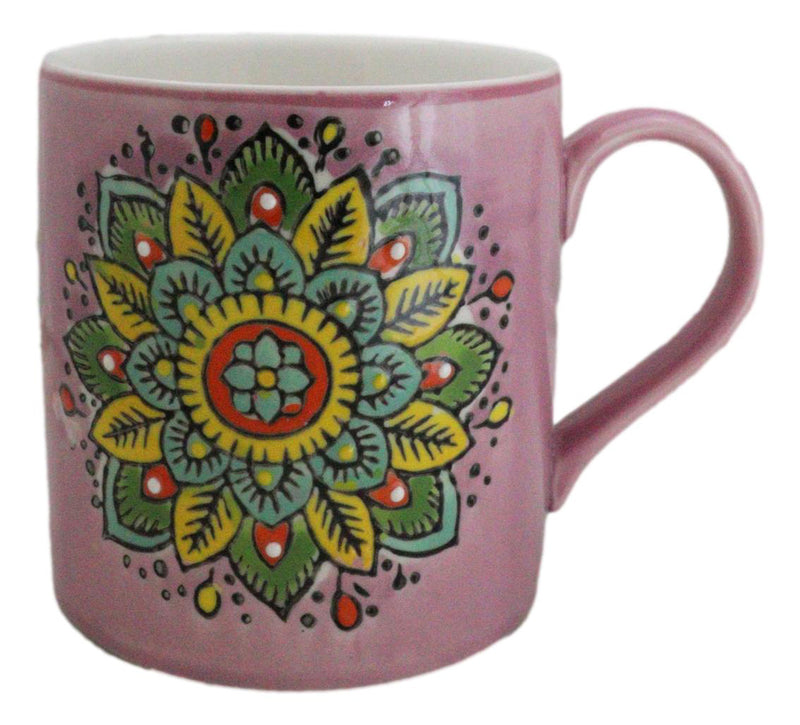 Purple Sahasrara Crown Chakra Zen Flower Of Life Mandala Circle Ceramic Mug Cup