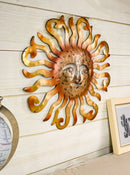 Metal Gold Celestial Heavens Sun Face Belenos Wall Decor Plaque Sculpture 12"H