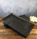 Pack Of 3 Kokuyo Black Modern Porcelain Long Rectangular Serving Platter 15"X8.5"