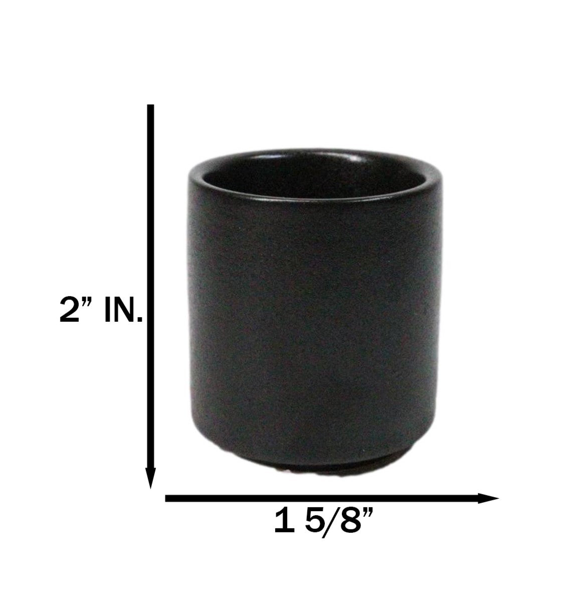 Set of 4 Kokuyo Black Minimalist Porcelain 1.25oz Ochoko Yuzu Sake Cups