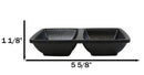 Pack Of 6 Black Silk Melamine 2 Partition Condiment Sauce Dipping Bowl or Dishes