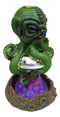 Cthulhu UFO Alien On Spaceship Saucer Moon Crater Backflow Incense Cone Burner