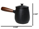 Kyusu Style Side Handle Spirals Cast Iron Teapot 18oz With Enameled Interior