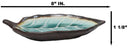 Pack Of 6 Green Crackle Midori Kannyu Ceramic Leaf Shaped Appetizer Salad Plates
