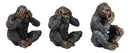 Forest Mythical See Hear Speak No Evil Sasquatch Big Foot Cryptid Apes Figurines