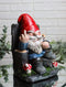 Get Out! Rude Mean Gnome Dwarf And Squirrel On Chair Flipping The Bird Figurine
