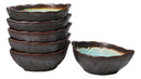 Pack Of 6 Blue Sky Aozora Kannyu Ceramic Leaf Shaped Sauce Condiment Dishes 2oz
