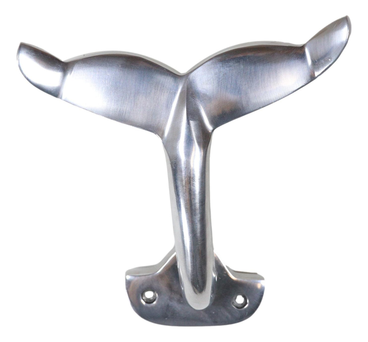 Nickel Plated Aluminum Nautical Baleen Blue Whale Tail Wall Coat Hook Hanger