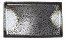 Pack Of 6 Charcoal Hakumu Ceramic Rectangular Sushi Plate Raised Straight Edge