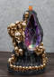 Gothic Melting Skulls Faux Geode Crystals LED Light Cave Backflow Incense Burner