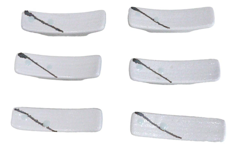 Pack Of 6 Frostflakes Yukino Hana Collection Porcelain Chopsticks Hashioki Rest