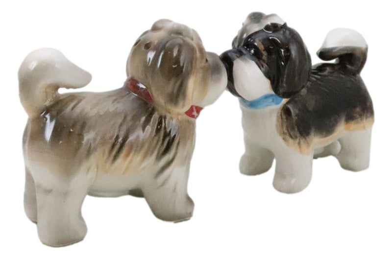 Animated Puppy Dog Shih Tzu Kitchen Salt And Pepper Shakers Ceramic Figurine Set