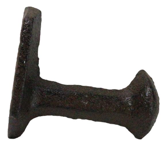 Set of 3 Cast Iron Rustic Western Rugged Railroad Nail Spike Wall Hanger Hooks
