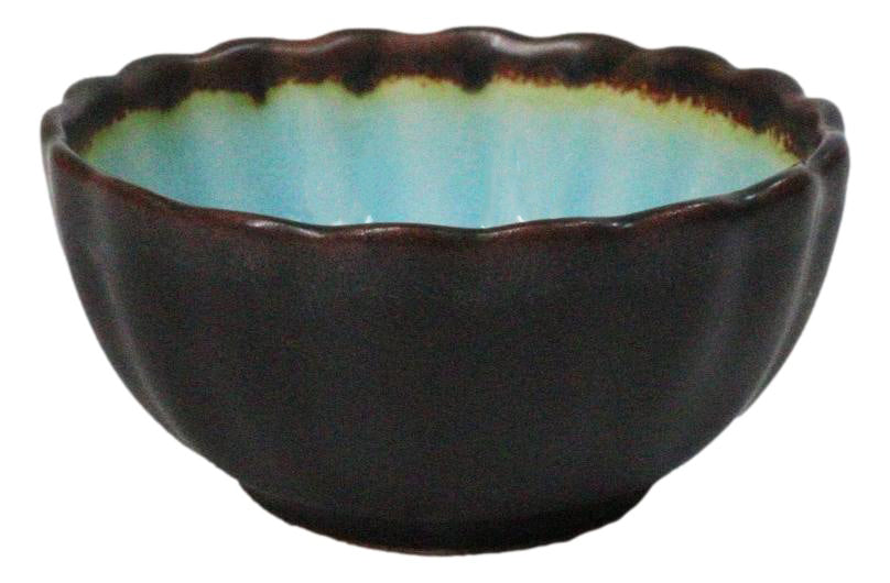 Pack Of 6 Crackle Blue Aozora Kannyu Small Round Appetizer Sauce Kozara Dishes