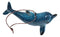 Set Of 6 Nautical Blue Dolphins Ocean Marine Wall Hanging Decor Tree Ornaments