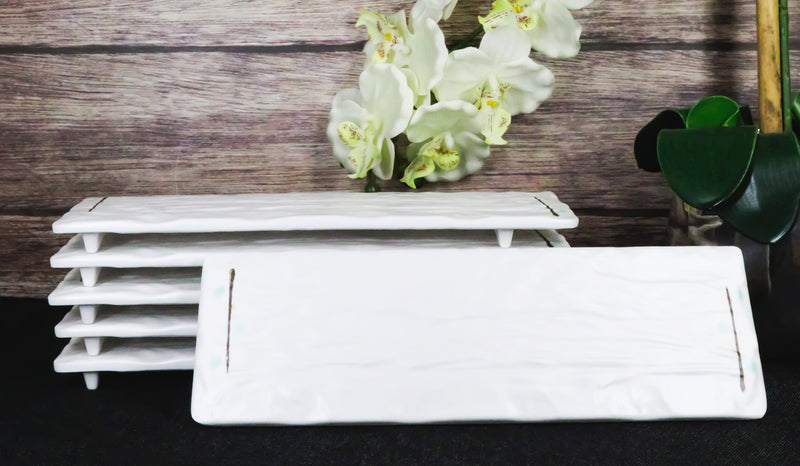 Pack Of 6 Melamine Yukino Hana Rectangular Sushi Entree Serving Platters 12" L