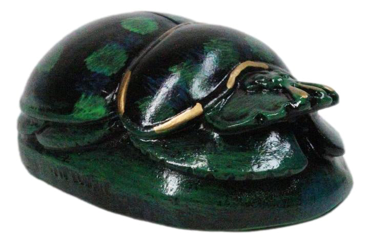 Ebros Gift Green Scarab Beetle Amulet Egyptian Small Keepsake Figurine