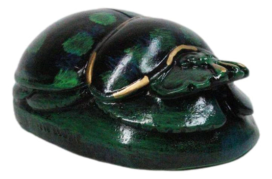 Ebros Gift Green Scarab Beetle Amulet Egyptian Small Keepsake Figurine