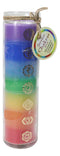 Rainbow 7 Chakra Zones Multi Scent Wicca Mystic Spiritual Tall Tube Candle