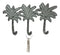 Cast Iron Verdigris Tropical Beach Coconut Palm Trees Coat Keys Triple Wall Hook