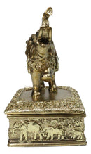 Golden Thai Elephant Trinket Box with Gemstone Crystals, Ornate Buddha Inspired