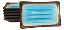 Pack Of 6 Crackled Blue Sky Aozora Kannyu Ceramic Rectangular Sushi Plates 8.5"L