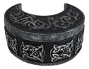 Wicca Sacred Celtic Knotwork Triple Moon Crescent Shaped Trinket Box Figurine