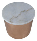 Modern Chic Sleek Copper Plated Storage Canister with Natural Marble Lid 2qt