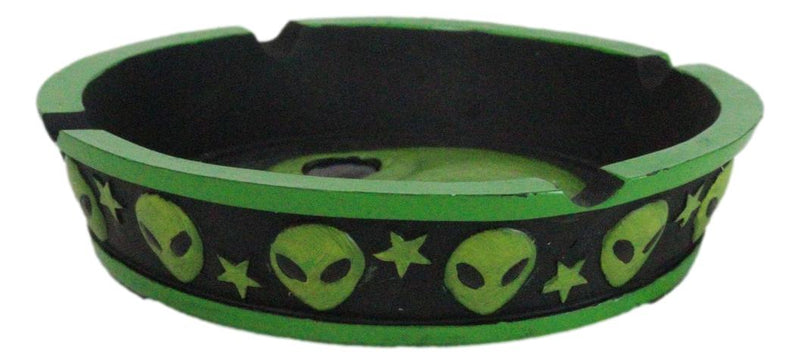 Green UFO Outer Space Colony Extra Terrestrial Roswell Alien Cigarette Ashtray