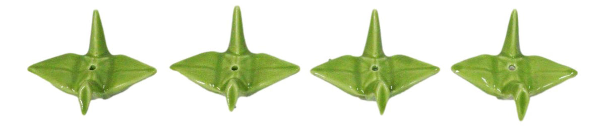 Ebros Set of 4 Ceramic Green Japanese Origami Crane Incense Stick Holders